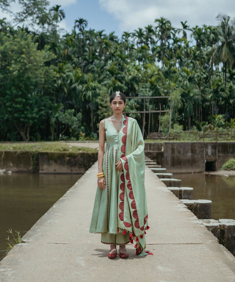 Mint Green Corset Anarkali Set